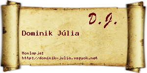 Dominik Júlia névjegykártya