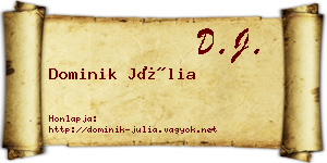 Dominik Júlia névjegykártya